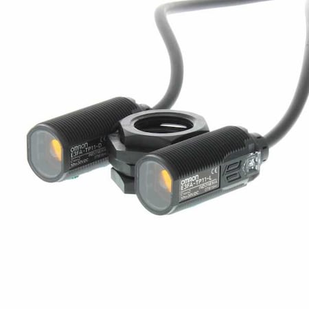 Through-Beam Photoelectric Sensor Set, Bare Wire, Right Angle, Cylindrical, Selectable Light On/Dark On, PNP MPN:E3FA-TP112M