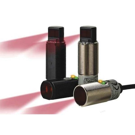 Diffuse Photoelectric Sensor, Bare Wire, Right Angle, Cylindrical, Selectable Light On/Dark On, NPN MPN:E3FB-DN112M