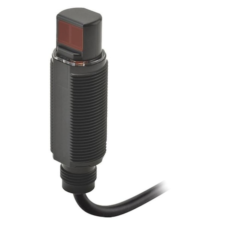 Retroreflective Photoelectric Sensor, M12, Right Angle, Cylindrical, Selectable Light On/Dark On, NPN MPN:E3RA-RN21