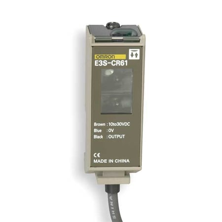 Diffuse Photoelectric Sensor, Bare Wire, Straight, Rectangular, Selectable Light On/Dark On, NPN and PNP MPN:E3S-CD12