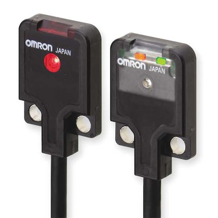 Through-Beam Photoelectric Sensor Set, Bare Wire, Right Angle, Rectangular, Dark On, PNP MPN:E3T-FT14