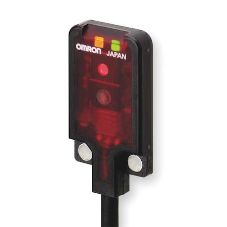 Diffuse Photoelectric Sensor, Bare Wire, Right Angle, Rectangular, Light On, NPN MPN:E3T-SL21