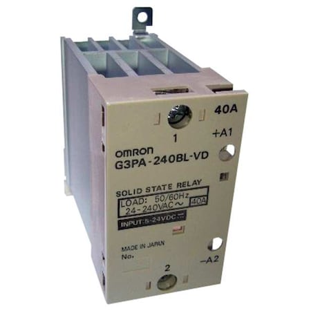Solid State Relay, 1 Phase, Screw Clamp, DIN Rail & Screw, Phototriac MPN:G3PA-240B-VD-DC5-24