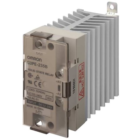 Solid State Relay, 1 Phase, Screw Clamp, DIN Rail & Screw, Phototriac MPN:G3PE-235B DC12-24