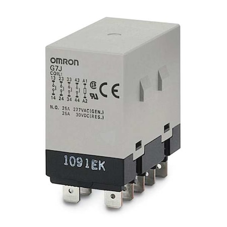 W-Bracket, Enclosed Power Relay, Square, 25 A, 10 Pins, Quick Connect MPN:G7J-2A2B-T-W1-AC100/120