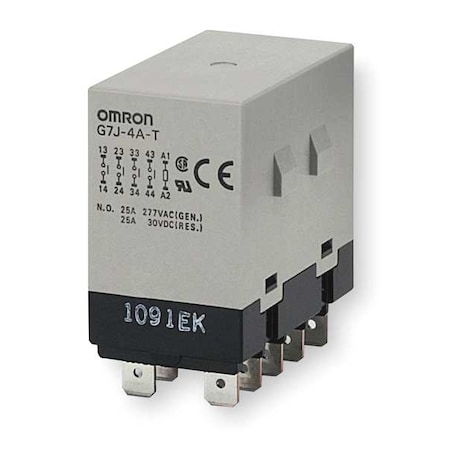 W-Bracket, Enclosed Power Relay, Square, 25 A, 10 Pins, Quick Connect MPN:G7J-4A-T-W1-AC24