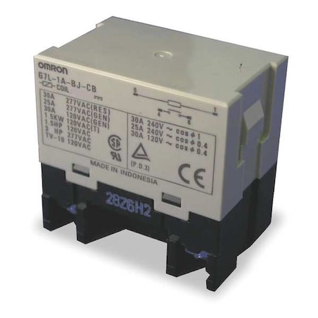 E-Bracket, Enclosed Power Relay, Square, 30 A, 4 Pins, Screw MPN:G7L-1A-BJ-CB-AC100/120