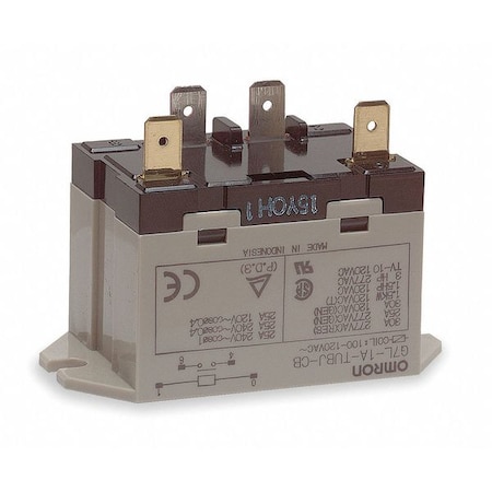 Top Flange, Enclosed Power Relay, Square, 30 A, 4 Pins, Quick Connect MPN:G7L-1A-TUBJ-CB-AC100/120