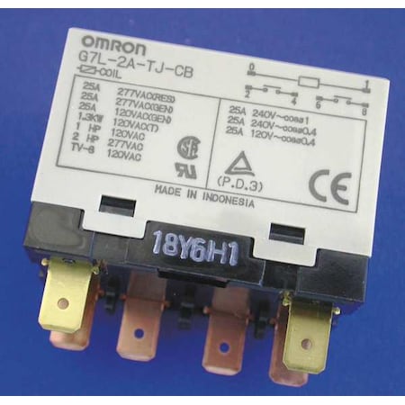 E-Bracket, Enclosed Power Relay, Square, 30 A, 6, Quick Connect MPN:G7L-2A-TJ-CB-AC100/120