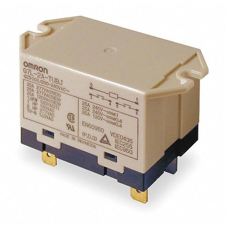 Top Flange, Enclosed Power Relay, Square, 30 A, 6 Pins, Quick Connect MPN:G7L-2A-TUBJ-CB-DC12