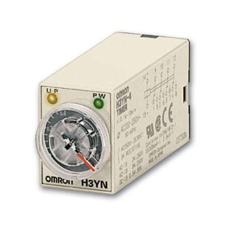 Time Delay Relay, Octal, Flicker Off Start, Flicker On Start, Interval, On Delay, 4 Functions DPDT MPN:H3YN-2 DC24