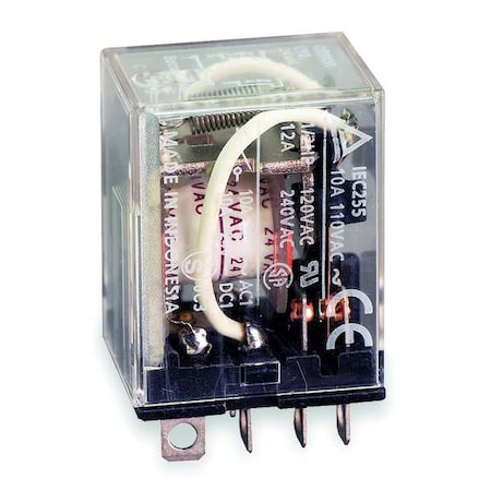 Plug-In, General Purpose Relay, Square, 10 A, 8 Pins, Quick Connect MPN:LY2-DC24