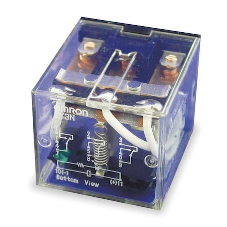 Plug-In, General Purpose Relay, Square, 10 A, 11 Pins, Quick Connect MPN:LY3N-DC12