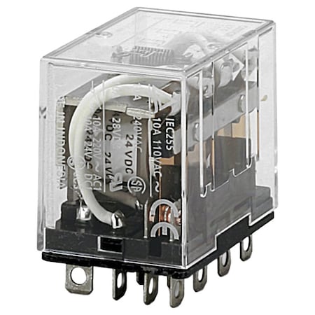 Plug-In, General Purpose Relay, Square, 69 mA, 14 Pins, Plug-in MPN:LY4-D DC24