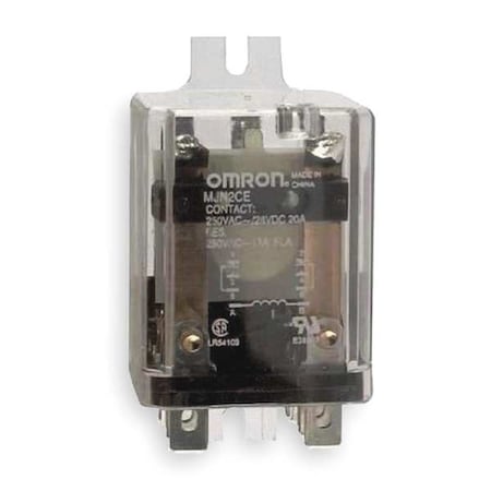 Side Flange, Enclosed Power Relay, Octal, 20 A, 8 Pins, Quick Connect MPN:MJN2CE-DC24