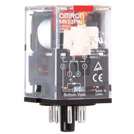 Plug-In, General Purpose Relay, Octal, 10 A, 8 Pins, Plug-in MPN:MKS2PINAC120