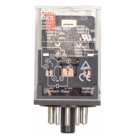 Plug-In, General Purpose Relay, Octal, 10 A, 8 Pins, Plug-in MPN:MKS2PNDC24