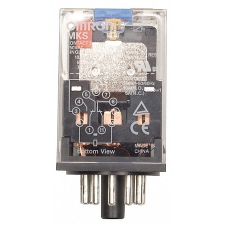 Plug-In, General Purpose Relay, Octal, 10 A, 11 Pins, Plug-in MPN:MKS3PIN5AC24
