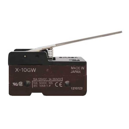 Industrial Snap Action Switch, Hinge, Lever Actuator, SPDT MPN:X-10GW