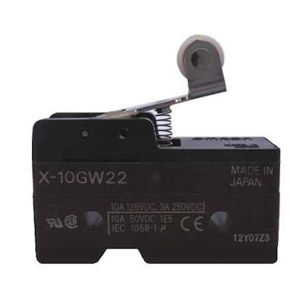 Industrial Snap Action Switch, Hinge Roller, Lever, Short Actuator, SPDT MPN:X-10GW22