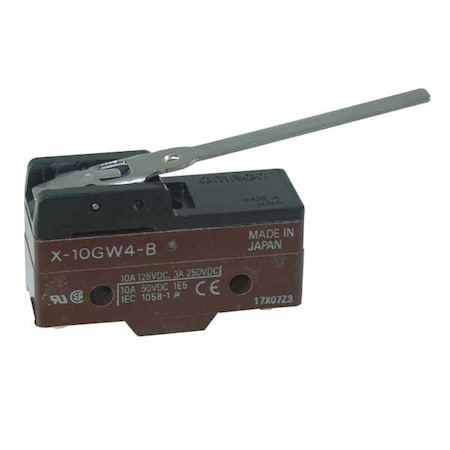 Industrial Snap Action Switch, Hinge, Lever Actuator, SPDT MPN:X-10GW4-B