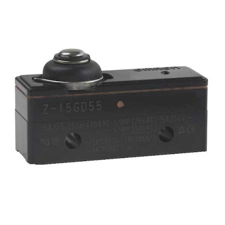 Snap Action Switch, Plunger, Short Actuator, SPDT, 15 A at 480 V AC Contact Rating MPN:Z-15GD55
