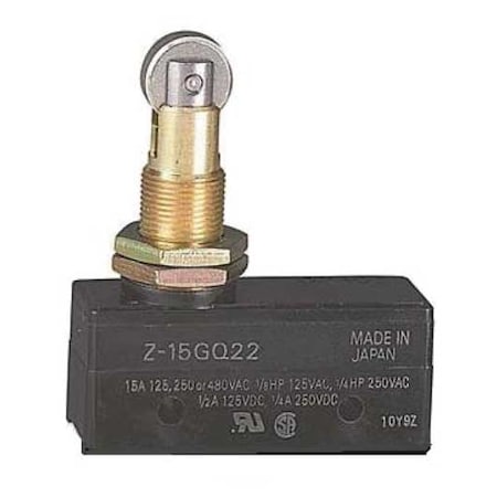 Snap Action Switch, Panel Mount, Plunger, Roller Actuator, SPDT, 15 A at 480 V AC Contact Rating MPN:Z-15GQ22