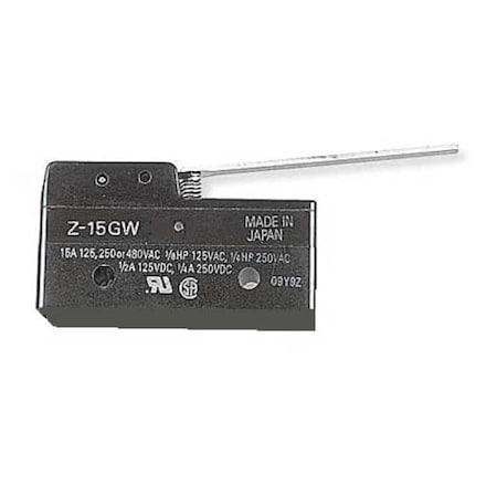 Snap Action Switch, Hinge, Lever Actuator, SPDT, 15 A at 480 V AC Contact Rating MPN:Z-15GW