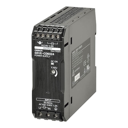 Switching Power Supply, 100/240V AC, 24V DC, 60 W, 2.5 A, Bracket MPN:S8VK-C06024