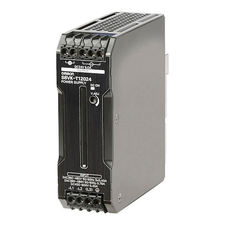 Switching Power Supply, 380/480V AC; 450/600V DC, 24V DC, 120 W, 5 A, DIN Rail MPN:S8VK-T12024