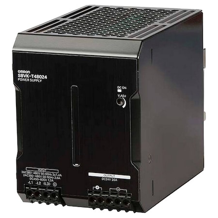 Switching Power Supply, 380/480V AC; 450/600V DC, 24V DC, 480 W, 20 A, DIN Rail MPN:S8VK-T48024