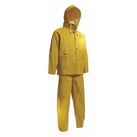 3-Piece Rainsuit, PVC, 0.65 mm Thick, Detachable, Yellow, 3XL MPN:7601700
