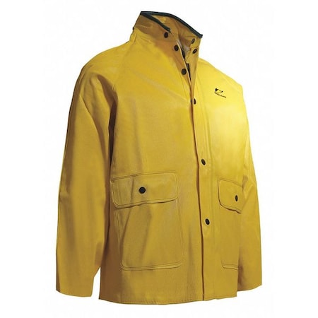 Collared Rain Jacket, Yelw, Ribbed PVC, M MPN:7603200