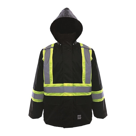 Jacket, Polyester/PU, Black, 4XL MPN:6323JB-XXXXL