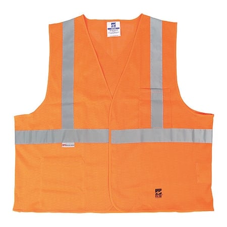 Safety Vest, Zipper, Org, 2XL/3XL, PK25 MPN:U6105O-2XL/3XL