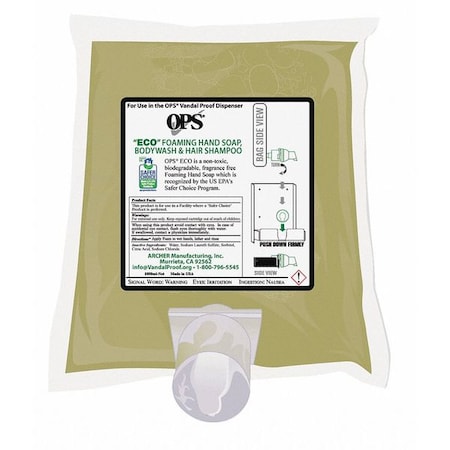 1000 ml Foam Hand Soap Cartridge MPN:1405-05G
