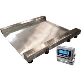 Optima 917 Series Heavy Duty Stainless Steel Washdown Drum Scale W/LED Indicator 2000 lb x 0.5 lb OP-917-SS-PT-SQ-2000LED