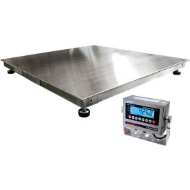 Optima 916 Series NTEP Stainless Steel Heavy Duty Pallet Scale W/LCD Indicator 4'x4' 5000lb x 1lb OP-916SS-4x4-5LCD