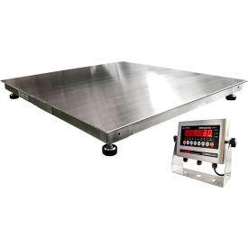 Optima OP-916SS Heavy Duty Floor Scale with LED Indicator 3' x 3' 5000 lb x 1 lb Silver OP-916SS-3x3-5LED