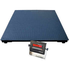 Optima OP-916SS Heavy Duty Floor Scale with LED Indicator 5' x 5' 5000 lb x 1 lb Silver OP-916SS-5x5-5LED