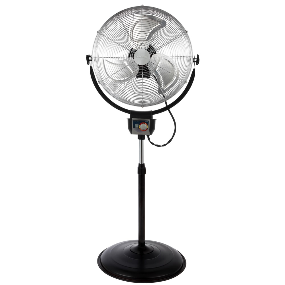 Optimus 20in Adjustable Industrial-Grade HV Oscillating Stand Fan With Chrome Grill, 30in x 24in, Black MPN:995105309M