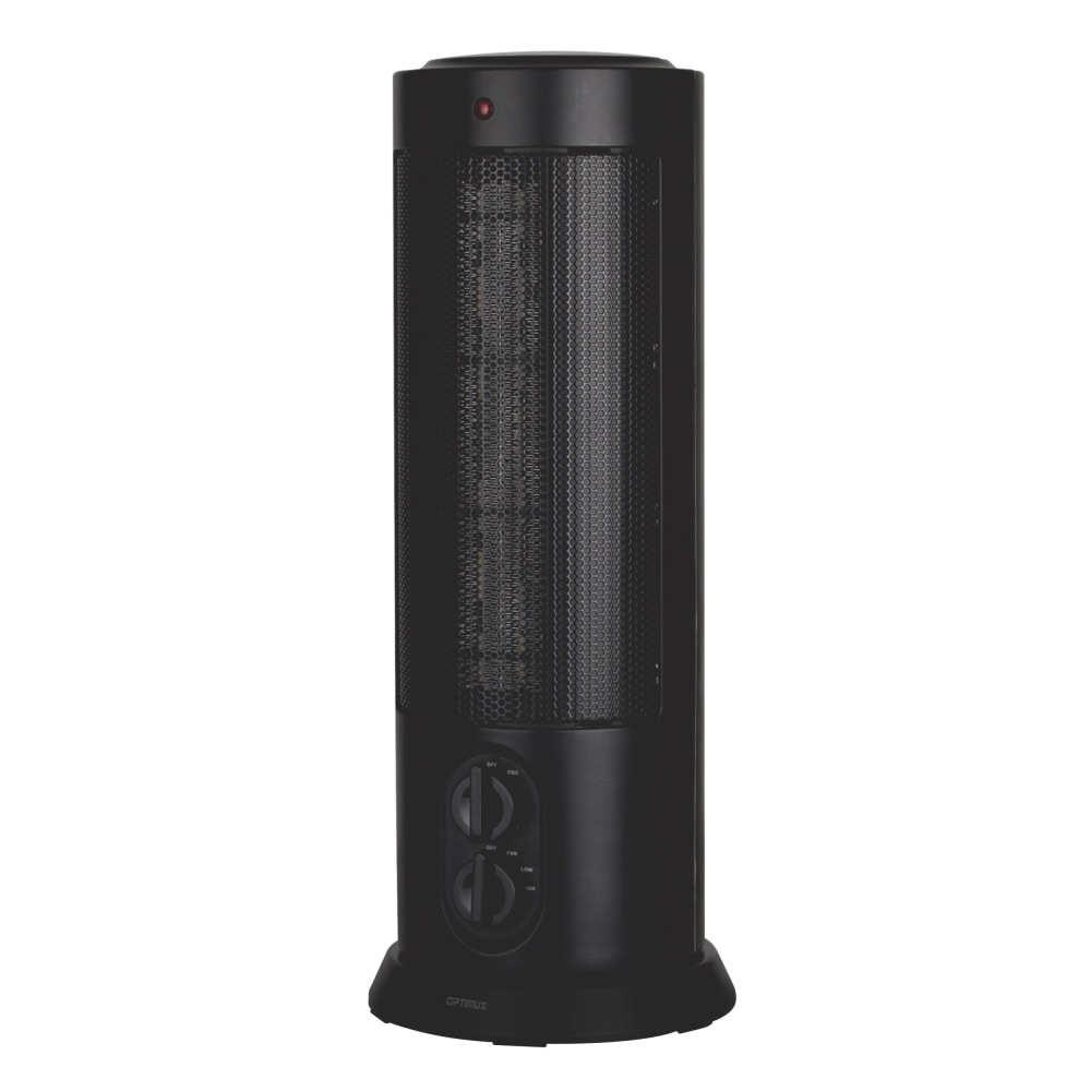 Optimus 1500-Watt Oscillating Tower Heater With Thermostat, 18in x 7-1/2in, Black MPN:995109395M