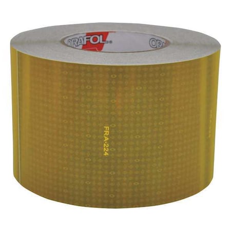 Reflective Tape, W 4 In, Yellow MPN:18606