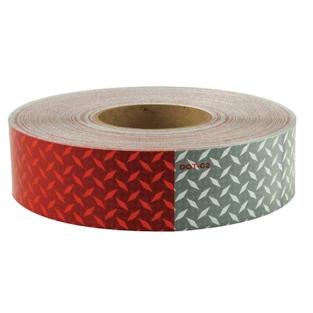 Reflective Tape, W 2 In, Red/White MPN:18629