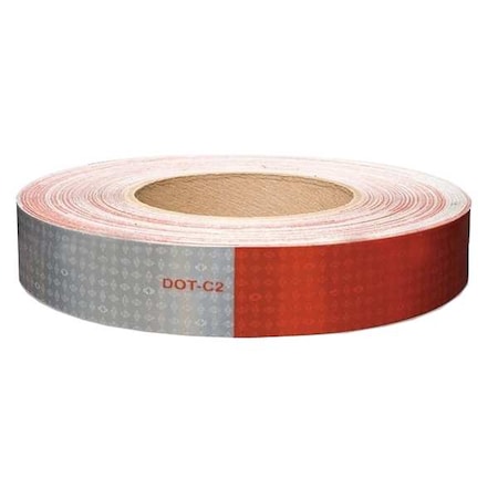 Reflective Tape, W 1 In, Red/White MPN:18682