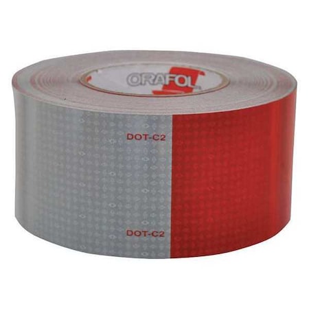 Reflective Tape, W 3 In, Red/White MPN:18687