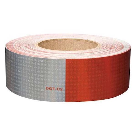 Reflective Tape, W 2 In, Red/White MPN:18692