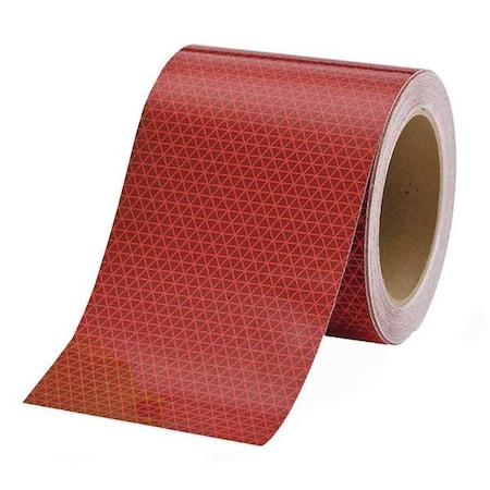 Reflective Tape, W 6 In, Red MPN:18715