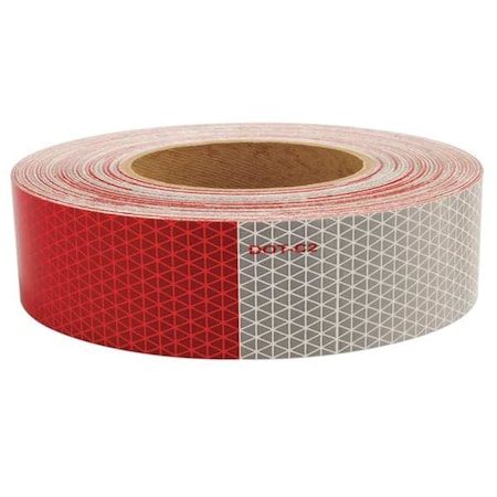 Reflective Tape, W 2 In, Red/White MPN:18811