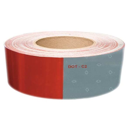 Reflective Tape, W 2 In, Red/White MPN:18820